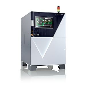 Viscom 3D AOI | Top- and Bottom-side: iS6059 Double-Sided Inspection A render image of the Viscom system iS6059 Double-Sided inspection rotated to the right