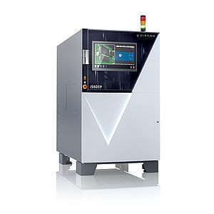 Viscom 3D AOI | High Volume: iS6059 PCB Inspection A render image of the Viscom system iS6059 PCB inspection rotated to the right